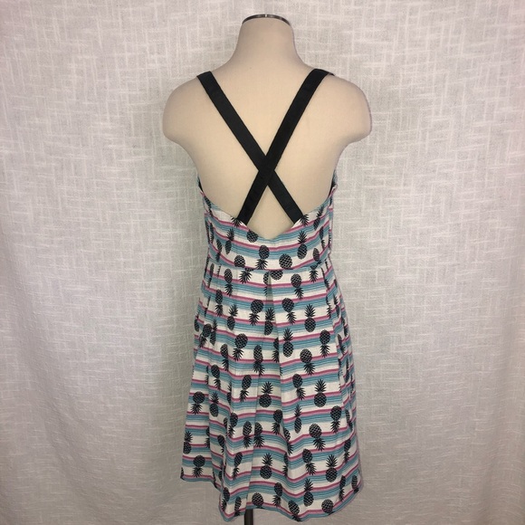 Zara Trafaluc Pineapple Print Dress Sz L - Picture 4 of 6